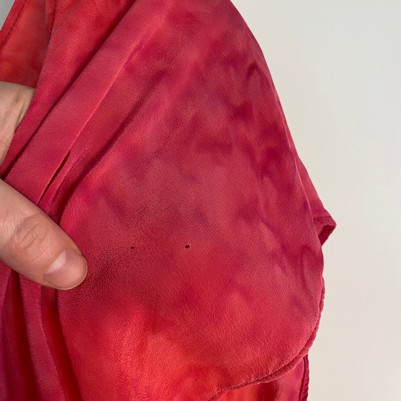 100% Silk Vintage Box Top Tie Dye Pink Med-Large - Picture 5 of 7